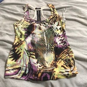 Racer zipper back tank top